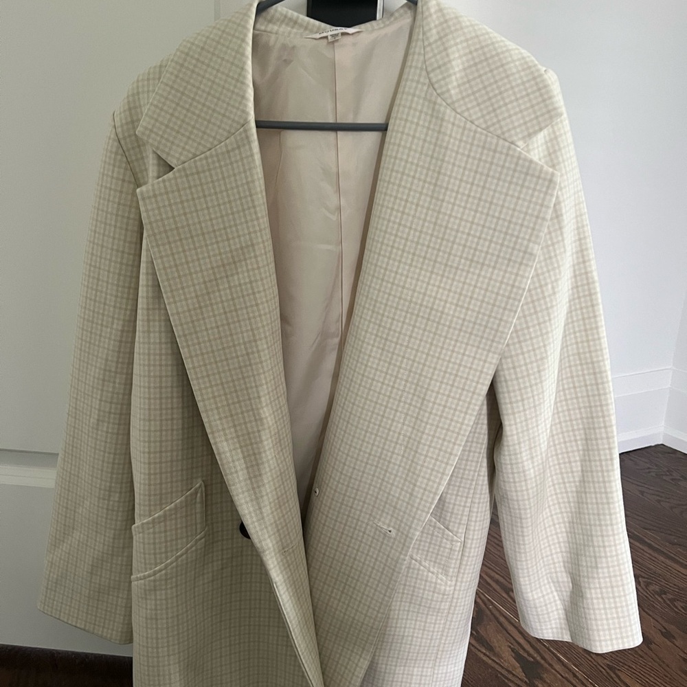 Moussy Cream Checkered Coat